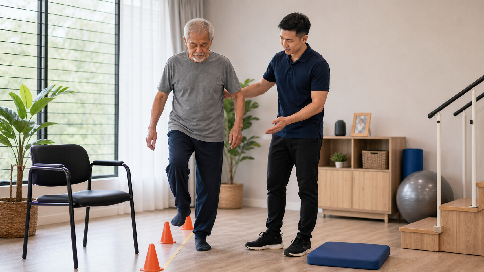 Geriatric physiotherapy balance and fall prevention practice